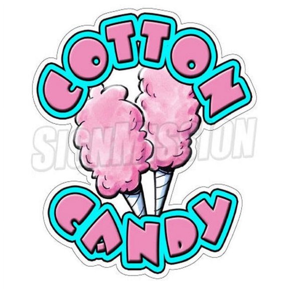 Cotton Candy Concession Decal Trailer Cart Sign Stand