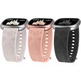 thumbnail image 1 of wonima11 3 Pack Cartoon Engraved Band Compatible with Fitbit Versa 4 Bands/Fitbit Versa 3 Bands/Sense/Sense 2 Band Women, Cute Soft Silicone Replacement Bracelet Sport Designer Fancy Strap, 1 of 1