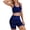 Blue, variant on Women's Sleeveless Tank Tops and High Waisted Tummy Control Shorts 2 Piece Ribbing Workout Sets Trendy Printed Lightweight Comfy Stretch Tight Yoga Fitness Outfits Blue S