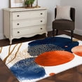 thumbnail image 4 of Navy Blue Burnt Orange Large Area Rugs for Bedroom Living Room, Soft Non Slip Carpet Bedside Rug, Middle Century Modern Geometric Rectangle Floor Cover Kitchen Accent Rug 2.7'x5' for Office, 4 of 9
