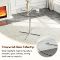 thumbnail image 7 of Hi loPres 36" Modern Round Glass Bar Table, Tempered Glass High Counter Table with Sturdy Silver Chrome Pedestal Base for Kitchen, Breakfast Nook, 7 of 7