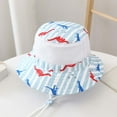 thumbnail image 2 of Gelikeya Toddler Baby Beach Hat Size 2T-4T Cute Cartoon Animal Print Bucket Hats Soft UPF 50+ Summer Sun Protection Vacation Sun Hat Z09-Light Blue, 2 of 5