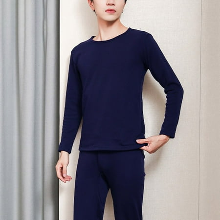 

Yasu Men Long Johns 2Pcs/Set Cold Protection Long-Pants Comfy Warm Winter Men Bottoming Shirt Set