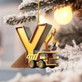 thumbnail image 3 of Taotanxi 26 Letters Christmas Ornaments Christmas ConstructionTruck Ornaments Decoration Vintage Excavator Tree Decoration Construction Truck Hanging Crafts for Farmhouse Home Xmas Party Decor, 3 of 5