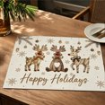 thumbnail image 6 of 2026 Christmas Home Party Decoration Christmas Reindeer Linen Placemats Waterproof Heat Table Mats Holiday Dining Table Decor Christmas Celebration Party Supplies, 6 of 6