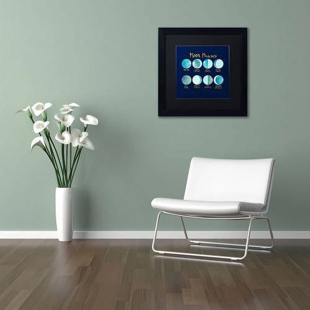 Trademark Fine Art "Moon Phases" Canvas Art by Lisa Powell Braun, Black Matte, Black Frame