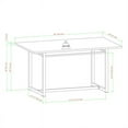 thumbnail image 3 of 60" Contemporary Wood and Metal Dining Table - Rustic Oak / Black, 3 of 6