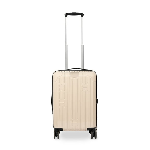 Hotel Collection Hardside Expandable Carry On Luggage 20 Inch Luggage with Spinner Wheels Portable USB Charger Built In Digital Weight Scale and GPS Tracker TSA Approved Lock Champagne