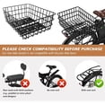 thumbnail image 4 of Heavy Duty Rear Bicycle Basket for Electric Bikes - 110LB Capacity, Rust-Resistant Steel with Cargo Net & Liner, Easy Installation for Daily Commute, Shopping & Delivery（Iron Wire）, 4 of 8