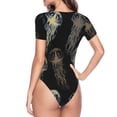 thumbnail image 4 of Gaeub Jellyfish Women'S Short Sleeve One Piece Swimsuit Sexy High-Waisted Bodysuit For Swimming, Beach, Sports - X-Large, 4 of 9