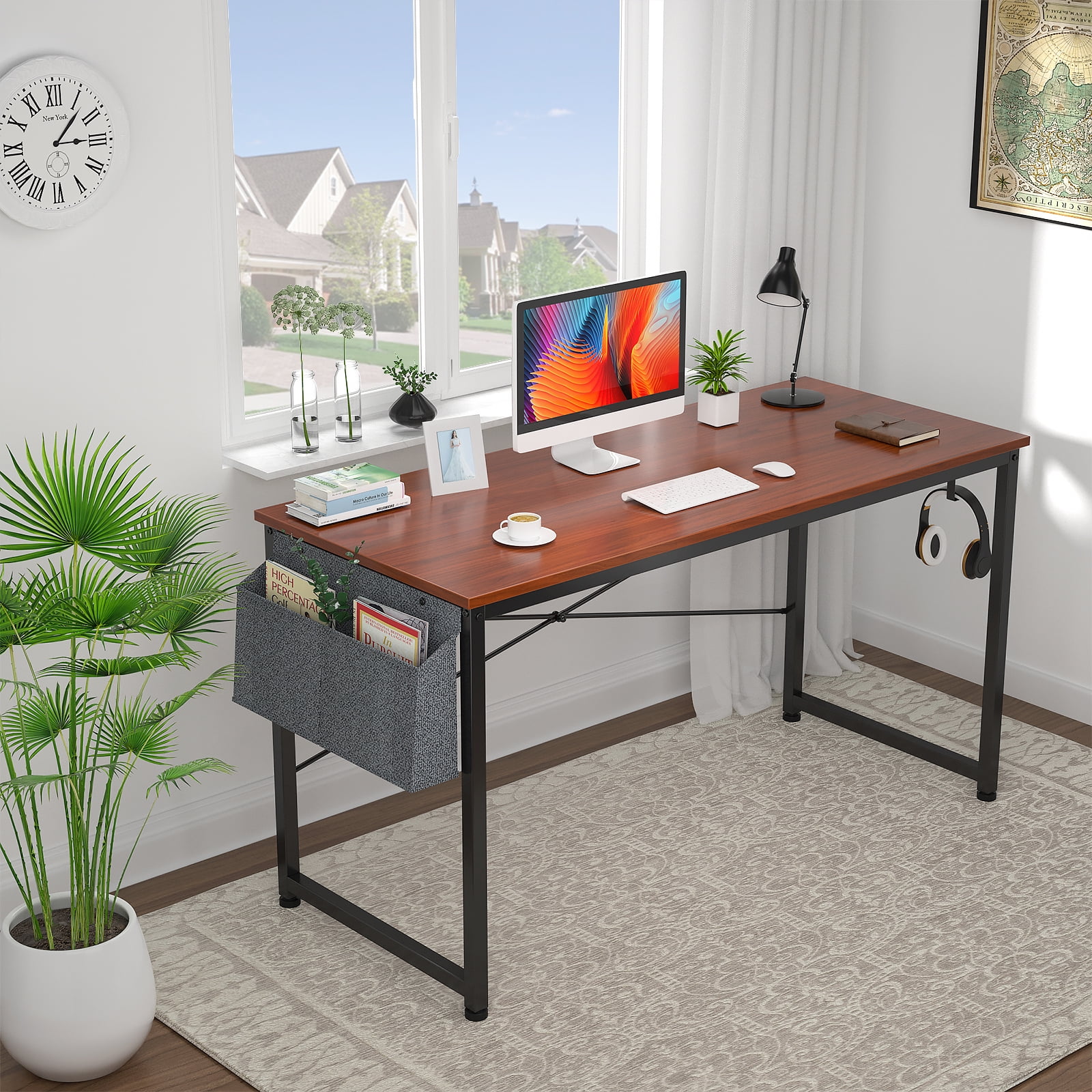 Avondale 47 W Industrial Style Work Desk with Shelf Home Office Desk Zipcode Design