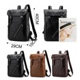 thumbnail image 4 of Mochila de Cuero lindejuan Hombre Estilo retro coreano Universitario Grande Impermeable Negro, 4 of 4
