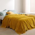 thumbnail image 4 of Manta de cama con forro polar Queen, dorado y amarillo, suave, 230 x 230 cm, 4 of 6
