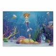 thumbnail image 1 of Mermaid Cutting Board, Underwater World Little Girl and Different Type of Fish Art, Decorative Tempered Glass Cutting and Serving Board, Small Size, Multicolor, by Ambesonne, 1 of 1