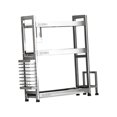 thumbnail image 4 of Estante organizador de especias, estante para condimentos, acero inoxidable para encimera, 3 niveles, estante de almacenamiento de cocina para 35 centímetros, 4 of 8