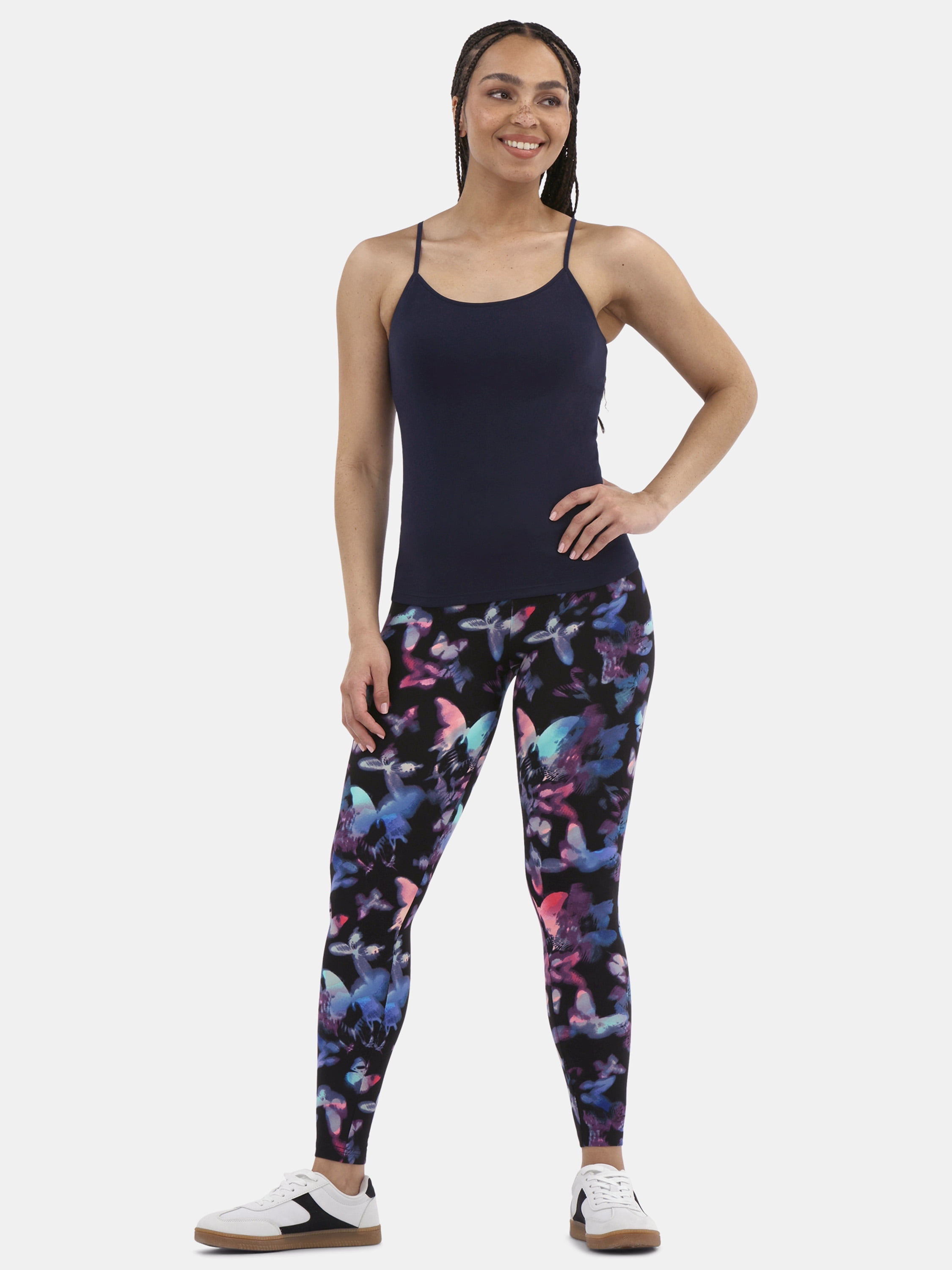 No Boundaries Cropped Cami Top with Shelf Bra, Women's XXS-XXL