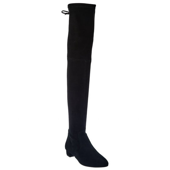 Stuart Weitzman Genna 25 Suede Over-The-Knee Boot, 4.5, Black
