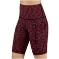 thumbnail image 2 of Dovford Women's 8" Biker Shorts with Pockets High Waist Tummy Control Running Workout Spandex Gym Volleyball Yoga Shorts, 2 of 6