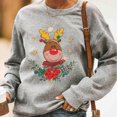 thumbnail image 1 of Ruimatai Pull de Noël pour Femmes Col Rond Imprimé Cerf Manches Longues, 1 of 4