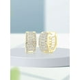 thumbnail image 5 of White Diamond Accent 14kt Gold-Plated Hoop Earrings, 5 of 6