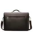 thumbnail image 6 of Fashion Men's Briefcase Business Portfolio Men's bag Messenger Bag male Shoulder Bag leather bag luxury bag laptop bag (Black,40x30x7.5 cm), 6 of 7