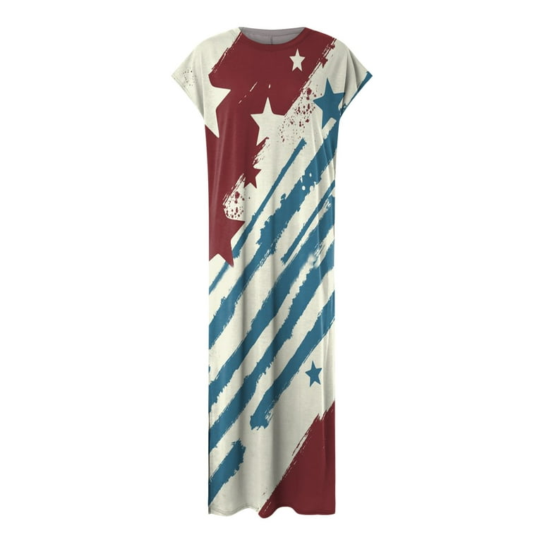 Women's Summer T Shirt Maxi Dress Batwing Sleeve,wharhouse,Sale