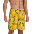 thumbnail image 2 of Fotbe Yellow Limes Pajama Shorts for Men, Men's Pajama Bottoms, Sleepwear,Short Pajama Pants-4X-Large, 2 of 9