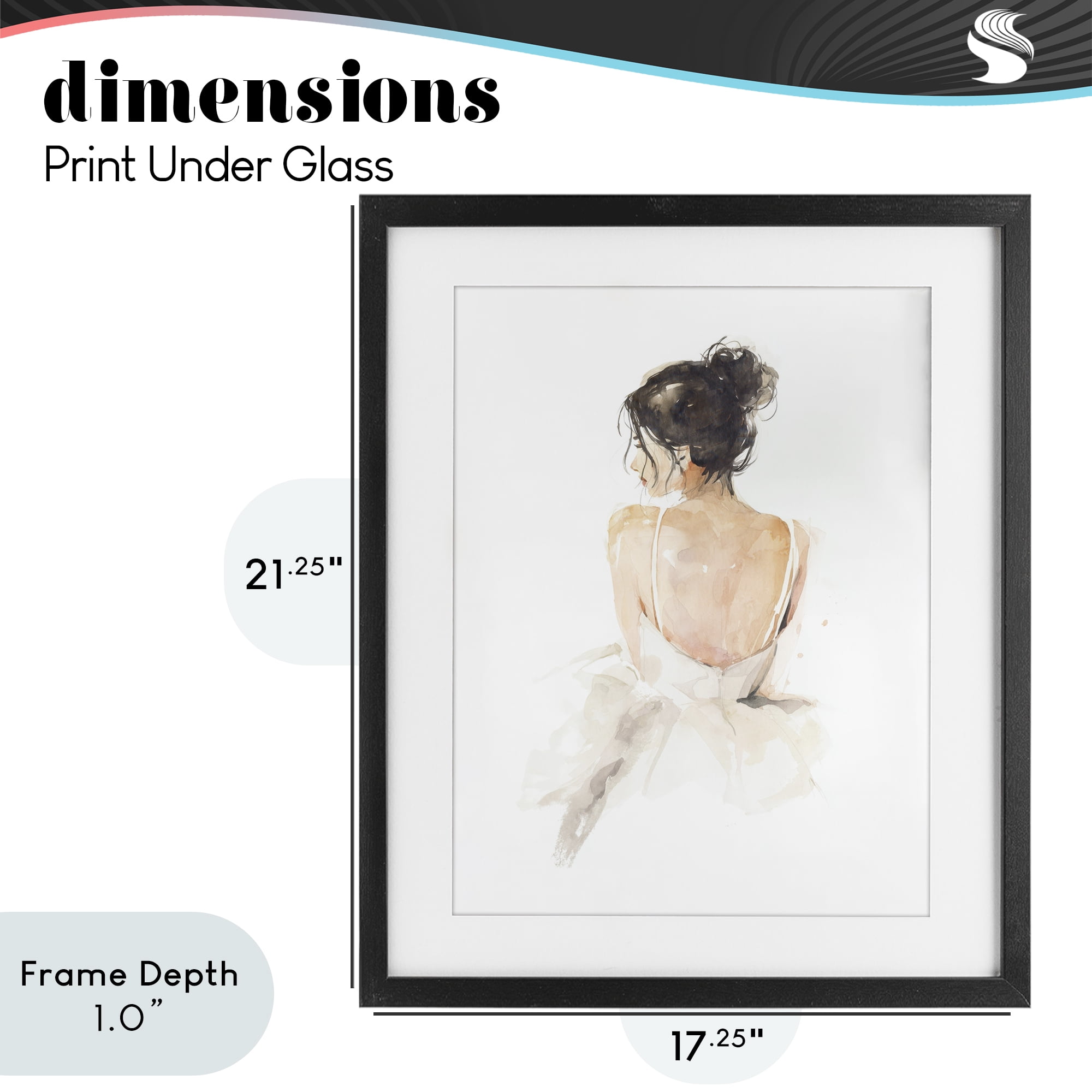 Stupell Industries Feminine Serenity Woman Black Framed Print Under Glass, design by Svetlana Aleynikova