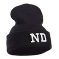 thumbnail image 5 of ND North Dakota Embroidered Long Beanie - Black OSFM, 5 of 5