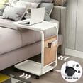 thumbnail image 5 of A wheeled double-layer storage sofa side table, coffee table and bedside sofa. It features a sturdy metal frame, saves space and is easy to move, with 360° rotatable C-shaped wheels., 5 of 8