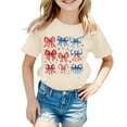 thumbnail image 4 of Phcqqok Fourth of July Shirt Girls T-Shirt Independence Day Short Sleeve Top with Flag Print Casual Comfortable Tee for Toddler Kids Age 3-13 Years 4-5 Years, 4 of 4