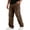 02#Brown, variant on Men’s Straight Leg Sweatpants Feature Warm Lining Elastic Drawstring Waist And Side Pockets For Winter Casual Daily Wear