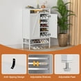 thumbnail image 3 of spanspace 7 Tiers Shoe Storage Cabinet for Entryway, Freestanding Shoe Rack Organizer with Open Storage, Adjustable Shelves and Light,White, 3 of 9