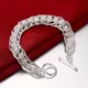 thumbnail image 5 of Pulsera sólida de cadena lateral con hebilla bonita de Plata de Ley 925 para mujeres y hombres, abalorio para regalo de fiesta, joyería de moda para boda, 5 of 5