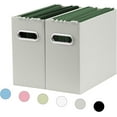 thumbnail image 1 of shiyou-File Organizer for Hanging Folders Letter Size, Cardboard File Storage Box with Handle, File Box, Folder Organizer for Office, Home or School, 2 Packs, Grey (No Folders), 1 of 4