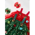 thumbnail image 2 of ATAIKU Toddler Girls Christmas Tree Dress Kids Girls Xmas Glitter Star Pompom Embroidery Tulle Tiered Holiday Dresses with Headband, 2 of 13