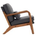 thumbnail image 2 of Accent Chair, Mid-Century Modern Chair with Pillow, Upholstered Lounge Arm Chair with Solid Wood Frame & Soft Cushion for Living Room, Bedroom, Balcony, Dark Grey, 2 of 6