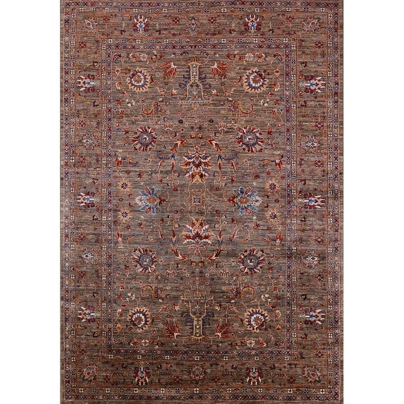 Ahgly Company Indoor Rectangle Mid-Century Modern Red Oriental Area Rugs, Swatch Sample