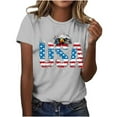 thumbnail image 7 of Cavosen American Flag T Shirts Women Petite Red White and Blue Short Sleeve Crewneck T Shirts USA Flag Graphic Shirts Lady L Patriotic Casual Shirts Independence Day Tunic Tees Patriotic Clothes, 7 of 7