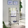 thumbnail image 1 of Kings Brand Furniture Metal Free Towel Rack Stand with Shelf, Pewter, 1 of 2