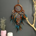 thumbnail image 4 of CoreLiving Dream Catcher for Wall Decor, Large Boho Moon Dream Catcher Wall Hanging with Multicolor Feathers and Beads, Hippie Room Dorm Living Room Decor Gift, One Piece, 4 of 9