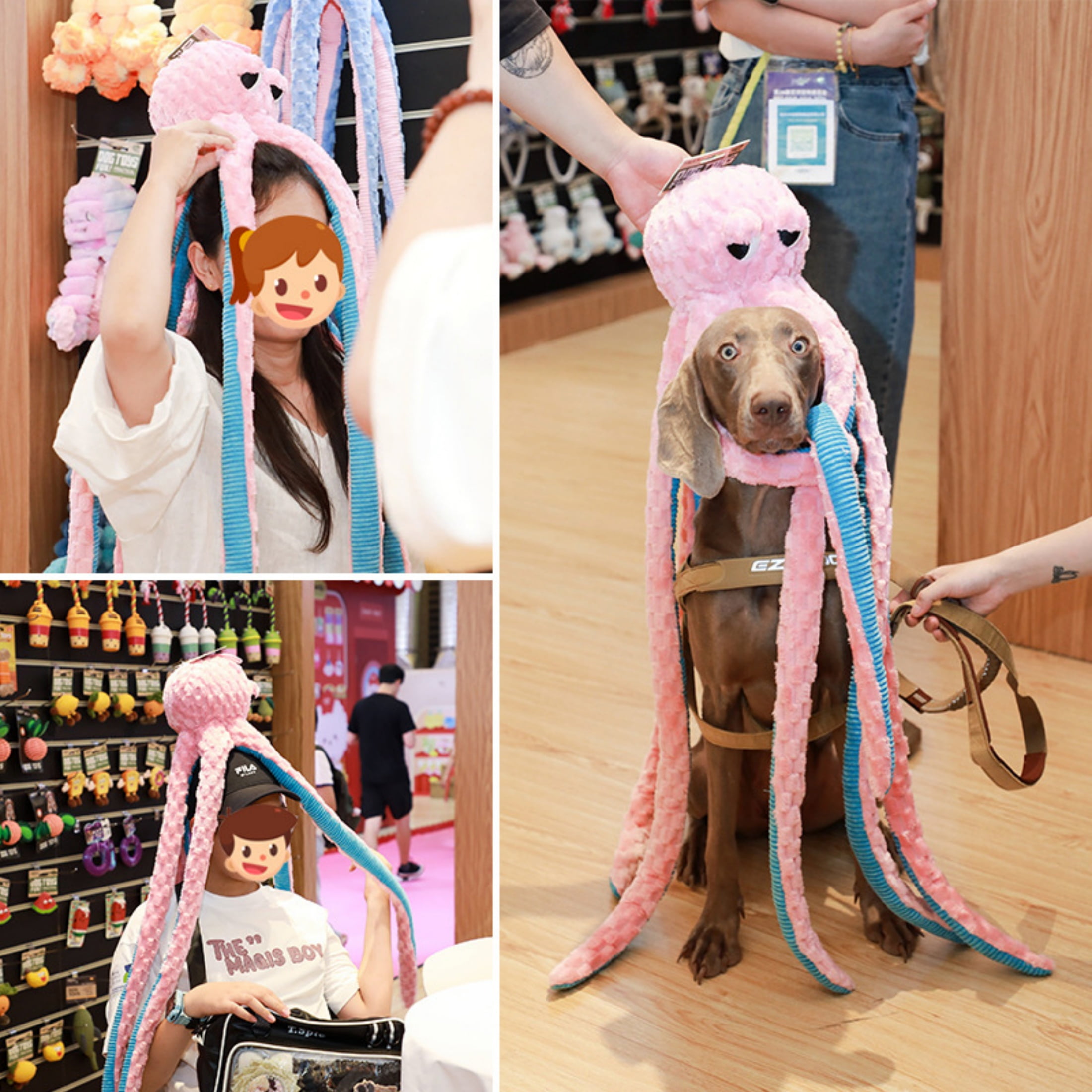 Squeaky Dog Toys Octopus -Plush Stuffed Dog Chew Interactive Toys 39.4 inch