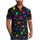 thumbnail image 2 of Blusa y camisa de manga corta con cuello vuelto para hombre, blusa informal de moda con cuello vuelto, blusa estampada de manga corta con botones, blusa de poliéster para hombre, 2 of 6