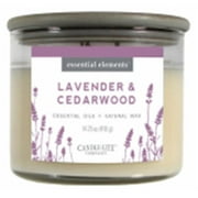 Candle Lite 251070 14.75 oz Lavender & Cedarwood 3-Wick Jar Candle with Gray Wood Lid