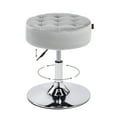thumbnail image 6 of Furniliving Modern Adjustable Vanity Stool, Swivel Makeup Chairs, Velvet Round Ottoman, Light Grey, 6 of 13