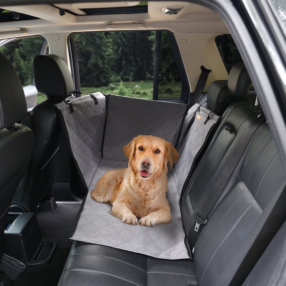 Petfield Dog Car Seat for Large & Medium Dogs, Back Seat Extender, Waterproof Scratch-Resistant Dog Seat Cover, Heavy Duty Pet Travel Bed for Cars, Trucks, SUVs