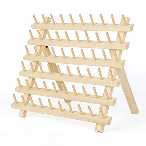60 Spool Wood Sewing Thread Stand Organizer Craft Embroidery Rack Tailor Holder 