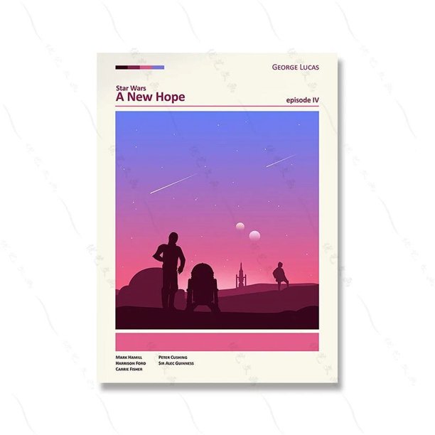 Pintura en lienzo de paisaje abstracto de estrella y planeta Retro, póster de película minimalista de Wars, impresión de cueva, pintura moderna con láser, decoración del hogar para habitación