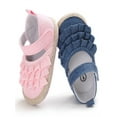 thumbnail image 5 of Gureui Infant Newborn Baby Girl Elegant Bow Anti-slip Crib Shoes Floral Ruffles Bowknot Shoes Cute Sneaker, 5 of 8