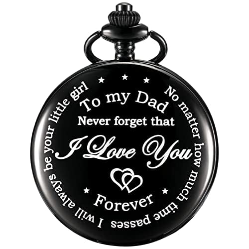 Dad Gift from Daughter to Father Engraved Pocket Watch No Matter